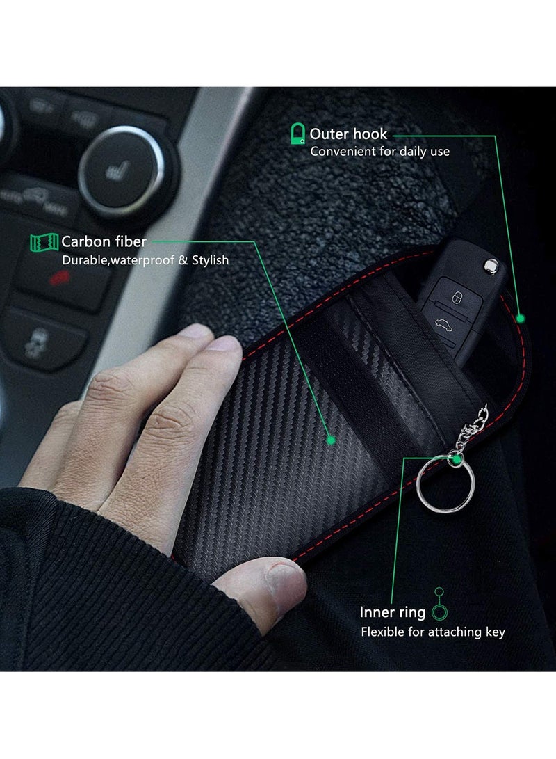 SYOSI 2 Car Key Signal Blocker Pouch Faraday Bag for Car Keys Key Pouch Keyless Signal Blocking Key Case Anti Theft Remote Entry Smart Fobs Protection 2 Pack Cage Protector Car Signal Blocking - Image 4