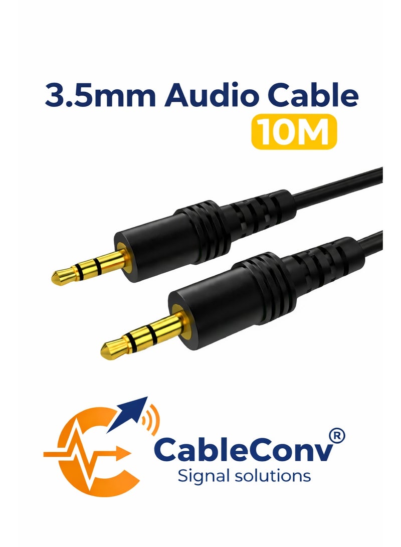 CABLE CONV 3.5mm Audio Cable 10M AUX Stereo Jack Male to Male Gold Plated High Quality Sound Cable - Image 1