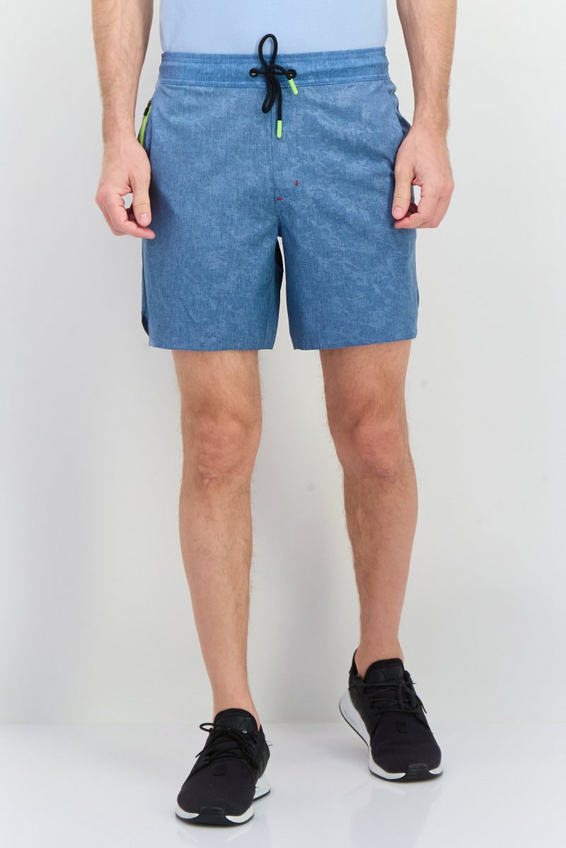 Avalanche Men Textured Basic Shorts, Blue - Image 1
