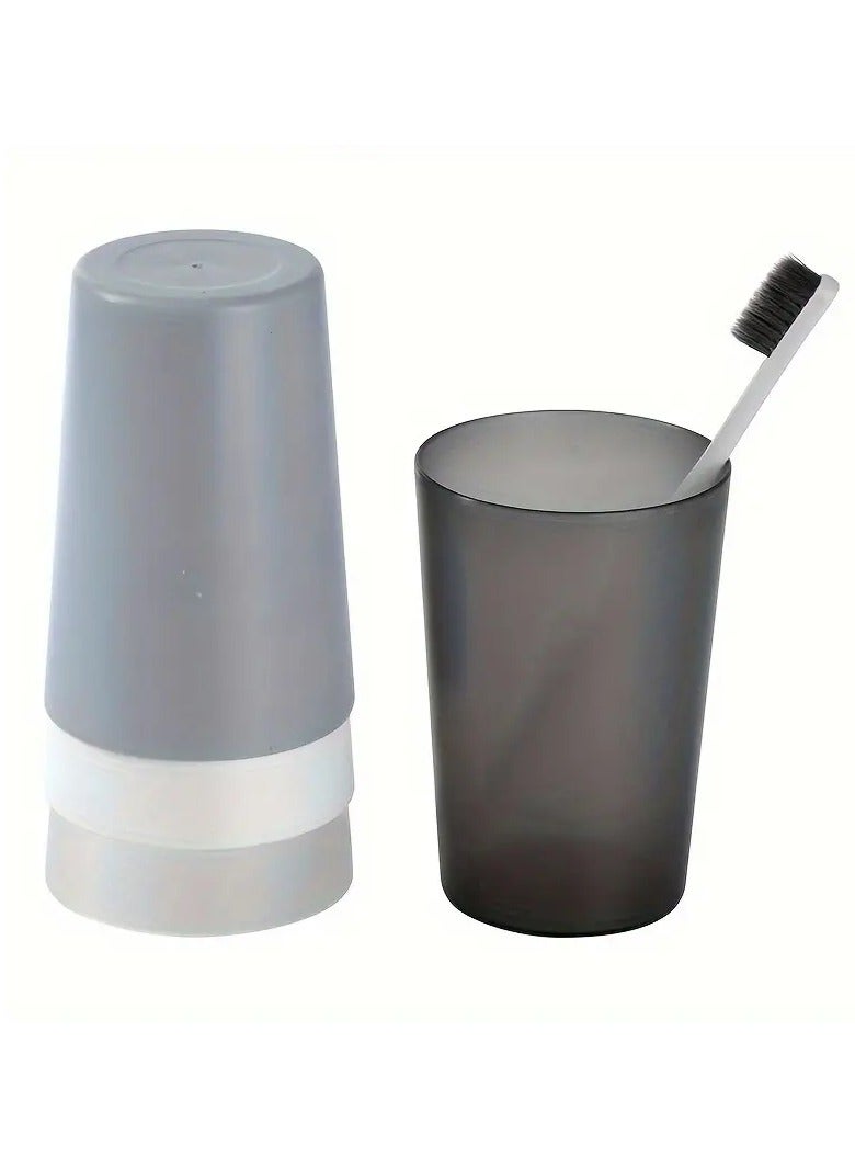 Goolsky 1pc Solid Color Mouthwash Cup, Simple Toothbrush Cup, Plastic Gargle Cup, Minimalist Bathroom Tumbler For Home Use, Bathroom Accessories, Home Decor, Furniture For Home - Image 1
