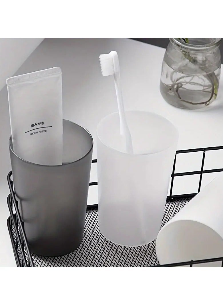 Goolsky 1pc Solid Color Mouthwash Cup, Simple Toothbrush Cup, Plastic Gargle Cup, Minimalist Bathroom Tumbler For Home Use, Bathroom Accessories, Home Decor, Furniture For Home - Image 4