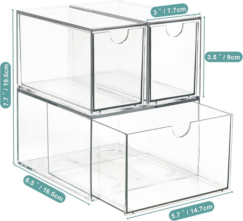 LANLISA 3 Tea and Coffee Organizer and Storage, Acrylic Tea Bag Holder Organizer, Plastic K Cup Drawer Container for Cabinet - Image 3