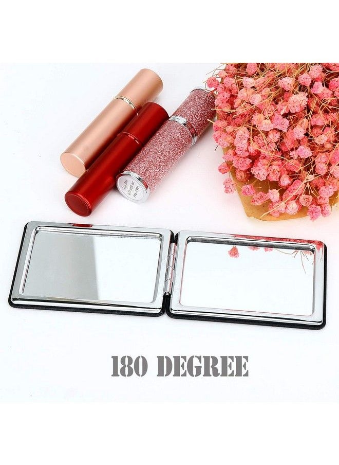YTZJ Direct - Compact Vanity Mirror For Men Women And Girls Black Travel Makeup Mirrors For Handbag Pocket Wallet Purse Portable Doublesided Magnifying Cosmetic Mirror For Daily Work Business - Image 1