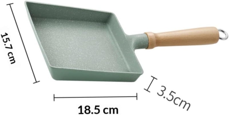 Japanese Tamagoyaki Pan Non-stick Square Frying Pan with Beech Wood Handle, 8-inch Breakfast Omelette Skillet for Home Cooking and Egg Frying Random Color - Image 2