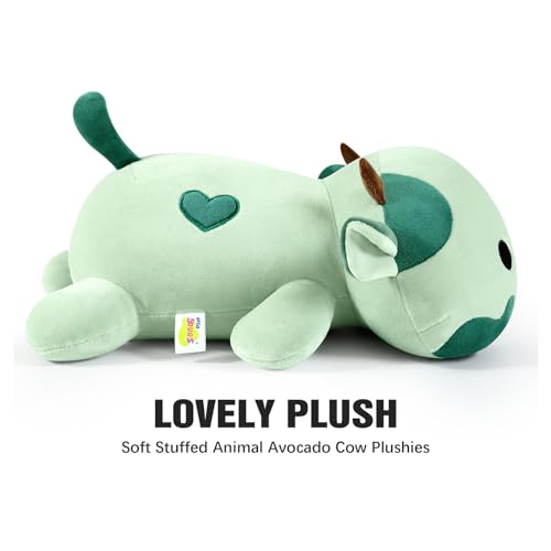 Onsoyours Cute Cow Plushie, Soft Stuffed Avocado Love Cow Squishy Plush Animal Toy Avocado Pillow Gift for Kids (Avocado Cow A, 12") - Image 5
