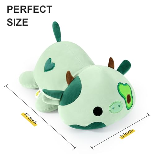 Onsoyours Cute Cow Plushie, Soft Stuffed Avocado Love Cow Squishy Plush Animal Toy Avocado Pillow Gift for Kids (Avocado Cow A, 12") - Image 4
