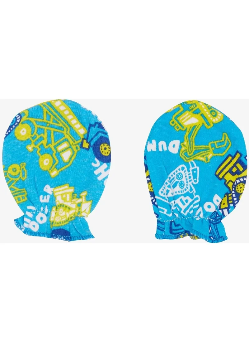 بريز Newborn Baby Gloves Work Machine Printed Blue
