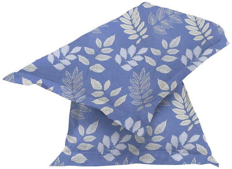 BSB HOME Cotton Pillow Cover/Case Set (2 Pcs) - 18"x28" inches, Blue&Cream - Image 1