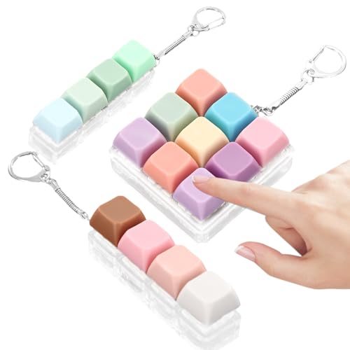 Xorim 3 Pieces Keyboard Fidget Toy Decompression Toys Keyboard Clicker Toy with Keychain for Adults to Relieve Stress and Pass Time Style A - Image 1
