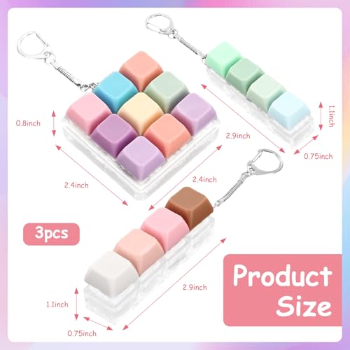 Xorim 3 Pieces Keyboard Fidget Toy Decompression Toys Keyboard Clicker Toy with Keychain for Adults to Relieve Stress and Pass Time Style A - Image 5