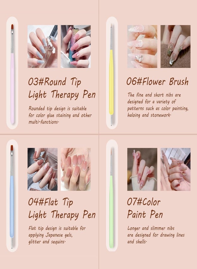 Kootinn Nail Art Brush Set with Gel Polish Design Pen, Nail Extension and Builder Gel Brush, Liner and Dotting Tools for Salon-Quality Art at Home - Ideal Christmas Gift. - Image 5