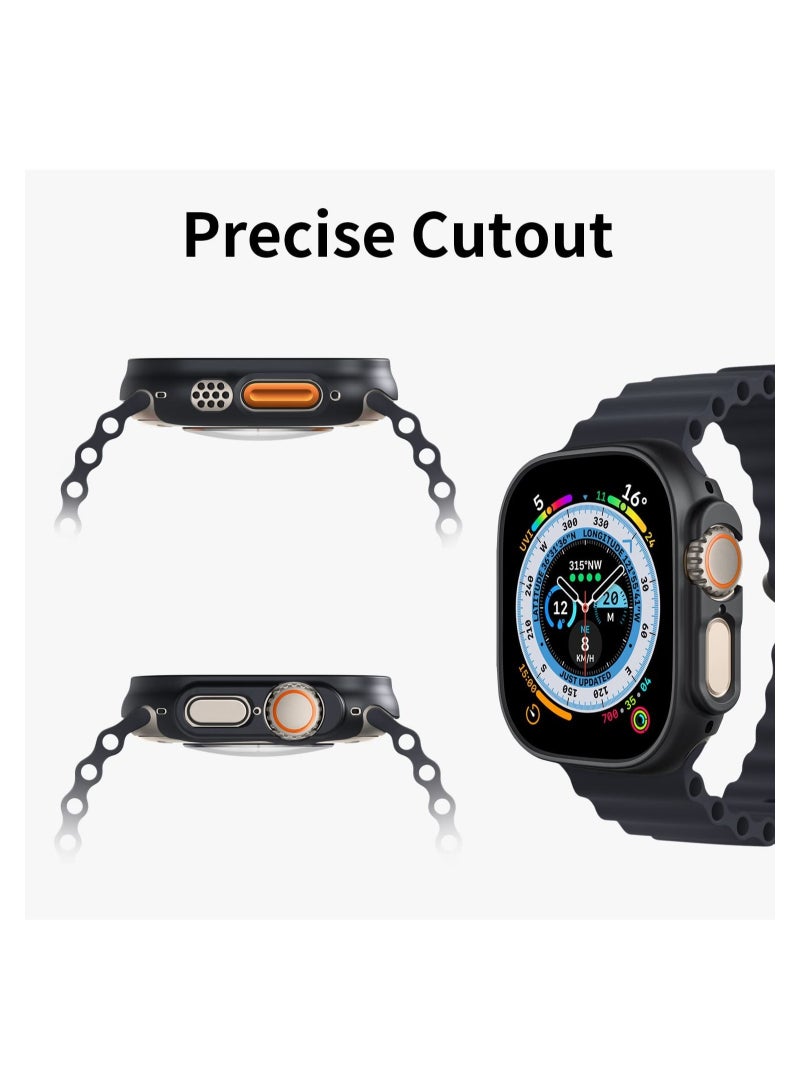 2 Pack Case Compatible with Apple Watch Ultra 49mm, Hard PC Bumper Case All-Around Edge Shockproof Protective Cover Frame 【NO Screen Protector】- Black - Image 4