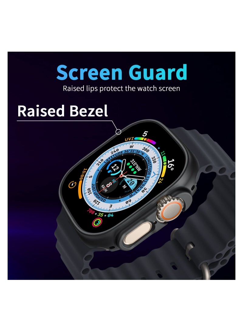 2 Pack Case Compatible with Apple Watch Ultra 49mm, Hard PC Bumper Case All-Around Edge Shockproof Protective Cover Frame 【NO Screen Protector】- Black - Image 2