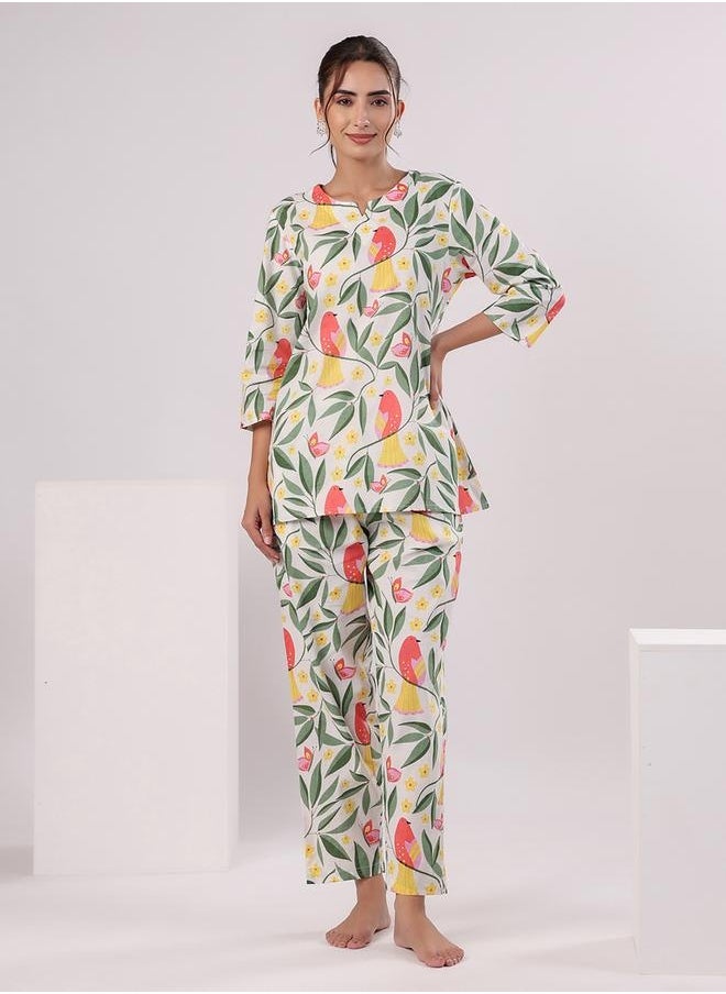 sanskrutihomes Women Floral Printed Cotton Night suit by Styli  - Image 1