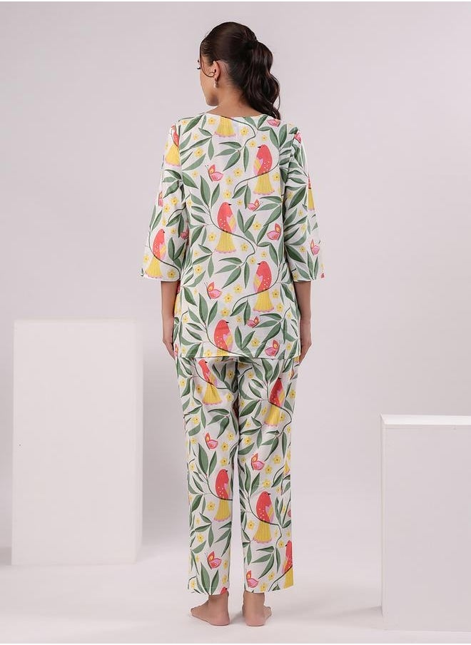 sanskrutihomes Women Floral Printed Cotton Night suit by Styli  - Image 2