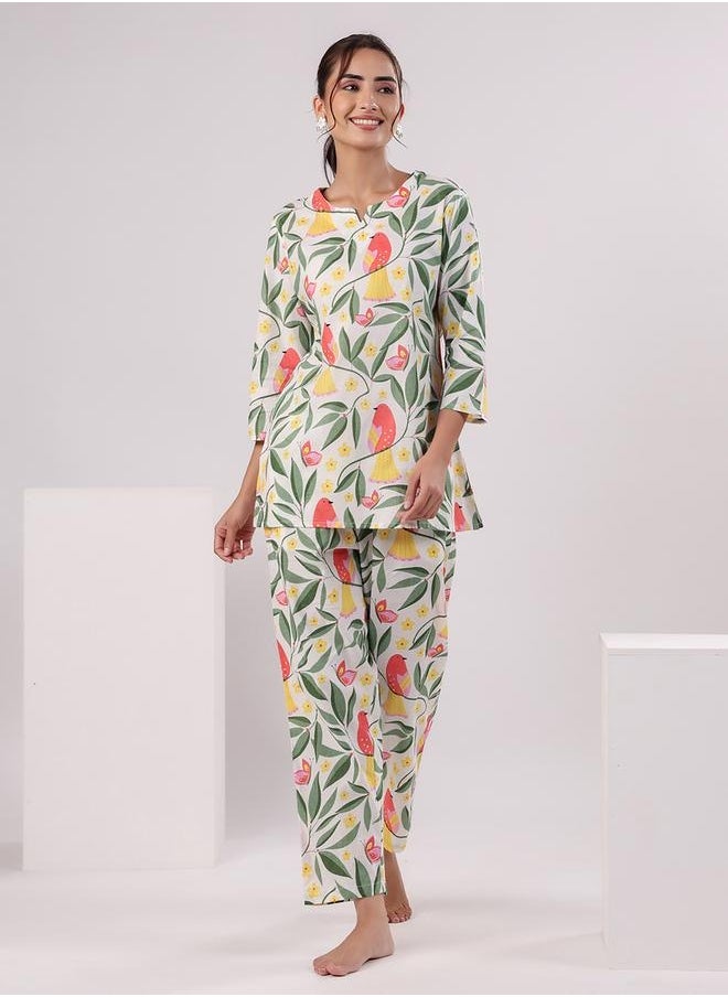 sanskrutihomes Women Floral Printed Cotton Night suit by Styli  - Image 3