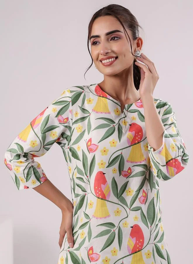 sanskrutihomes sanskrutihomes Floral Printed Cotton Top and Pyjama Set