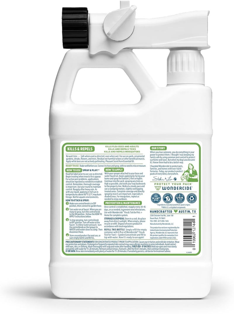 wondercide - Ready to Use Flea, Tick, and Mosquito Yard Spray with Natural Essential Oils – Mosquito and Insect Killer, Treatment, and Repellent - Plant-Based - Safe Around Pets, Plants, Kids - 32 oz - Image 2
