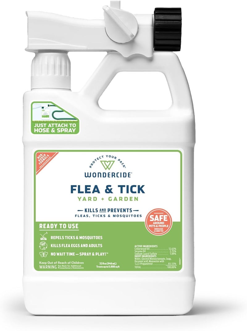 wondercide - Ready to Use Flea, Tick, and Mosquito Yard Spray with Natural Essential Oils – Mosquito and Insect Killer, Treatment, and Repellent - Plant-Based - Safe Around Pets, Plants, Kids - 32 oz - Image 1