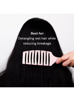L'ANGE HAIR L'ANGE HAIR Siena Flexi Curved Vented Hair Brush | Detangle Brush with Nylon Bristles | Best Brush for Tangles and Knots | Ideal Brush for Men and women | Flexible Vented Brush for Airflow (Blush)  - Image 4