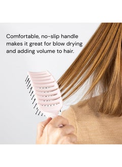 L'ANGE HAIR L'ANGE HAIR Siena Flexi Curved Vented Hair Brush | Detangle Brush with Nylon Bristles | Best Brush for Tangles and Knots | Ideal Brush for Men and women | Flexible Vented Brush for Airflow (Blush)  - Image 3