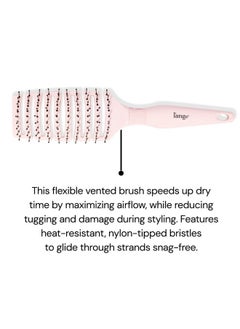 L'ANGE HAIR L'ANGE HAIR Siena Flexi Curved Vented Hair Brush | Detangle Brush with Nylon Bristles | Best Brush for Tangles and Knots | Ideal Brush for Men and women | Flexible Vented Brush for Airflow (Blush)  - Image 2