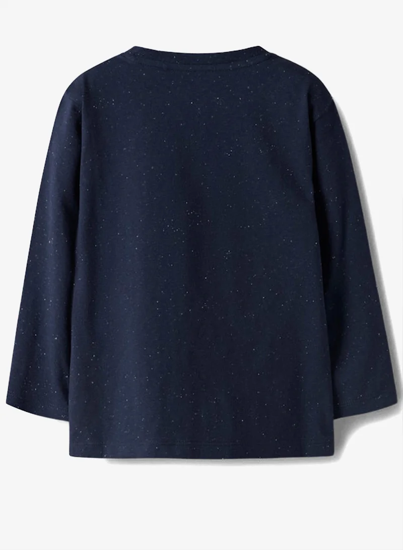 نيم ات تيشيرت للأطفال بياقة مستديرة بطبعة ناسا