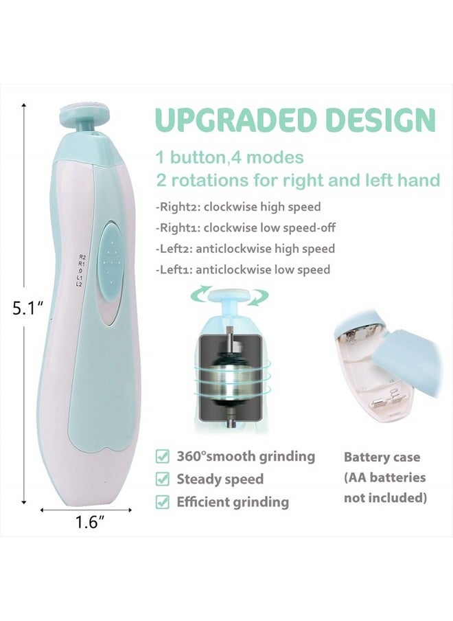 Consevisen - Baby Nail Trimmer Electric Nail File Baby Nail Clippers, Safe Nail Filer Grinder Kit for Newborn Infant Toddler Kids or Adults Toes Fingernails Care Trim Polish, with Led Light and 10 Grinding Heads - Image 1