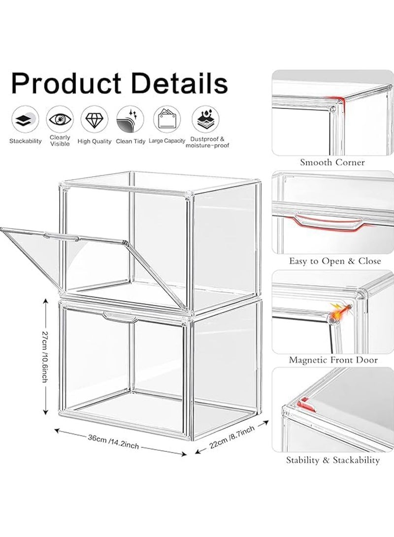 MONOGUE Handbag Storage Organizer for Closet Acrylic Display Box Stackable Storage with Magnetic Door for Figure Hat Toys Books and Bags - Image 2