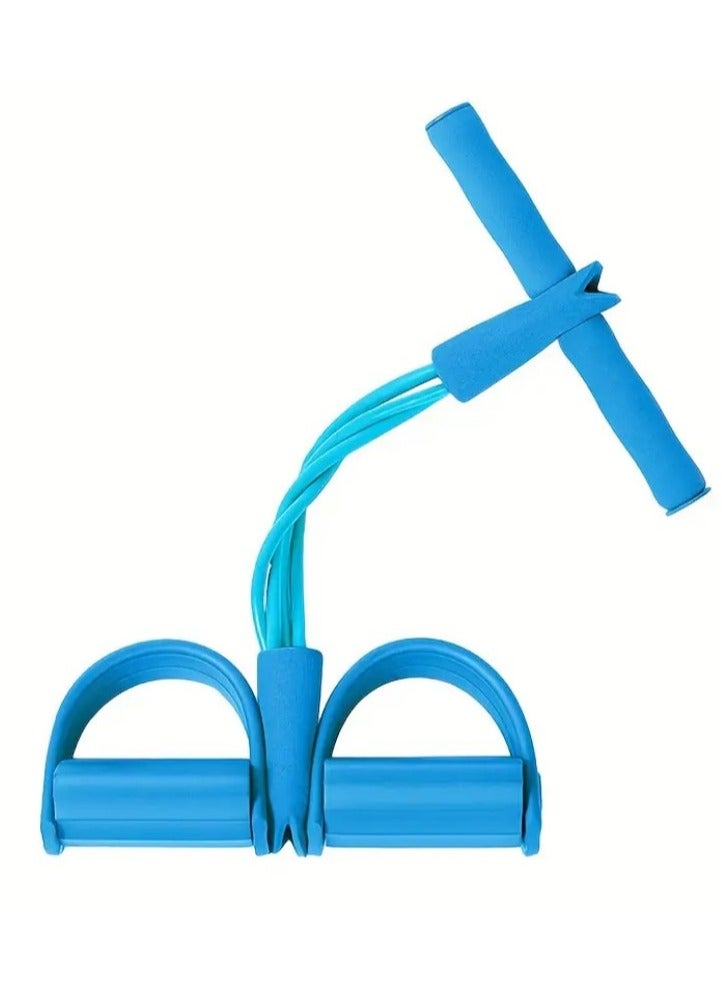 Generic Abdominal and Arm Strengthener - Fitness Toning Belt 4 Tube Bands Elastic Foot Pedal Resistance Band for Home Gym Yoga Abdominal Waist Leg Arm - Resistance Band for Gym Workout - Multifunctional Resistance Training Tools, 4 Leg and Foot Trainers with Bands, Pull Ropes, Tubes and Pedal, for Yoga Fitness, Abdominal and Bodybuilding Expander Tools for Home Gym - Fitness Resistance Band - Resistance Pull Belt for Workout  - Image 1