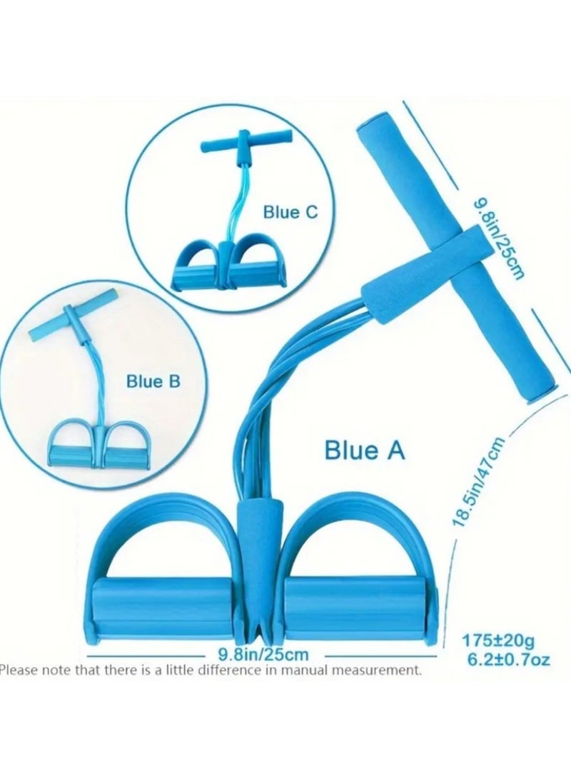 Generic Abdominal and Arm Strengthener - Fitness Toning Belt 4 Tube Bands Elastic Foot Pedal Resistance Band for Home Gym Yoga Abdominal Waist Leg Arm - Resistance Band for Gym Workout - Multifunctional Resistance Training Tools, 4 Leg and Foot Trainers with Bands, Pull Ropes, Tubes and Pedal, for Yoga Fitness, Abdominal and Bodybuilding Expander Tools for Home Gym - Fitness Resistance Band - Resistance Pull Belt for Workout  - Image 2
