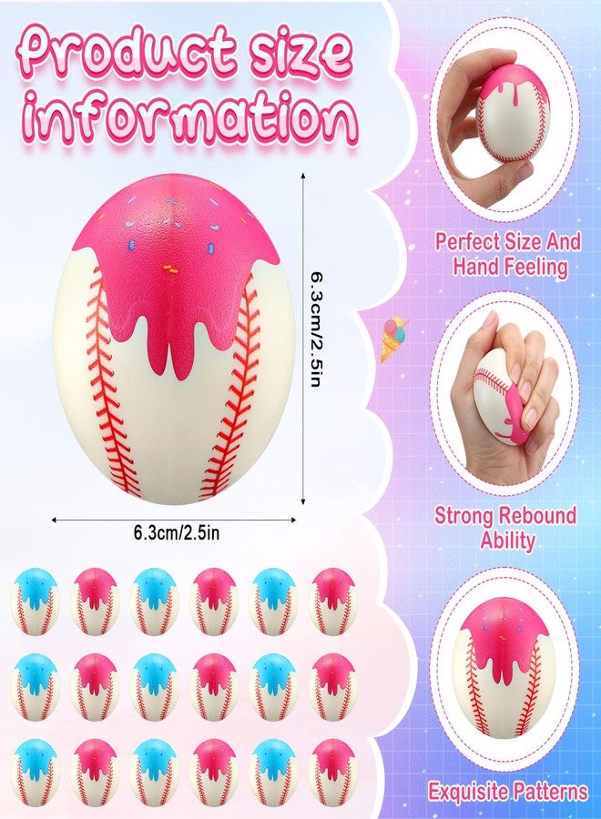 PullCrease 30 Pcs Baseball LCE Cream Drip Stress Balls 2.5 in Soft Foam Baseballs Sports Squeeze Balls for Summer Sports Birthday Party Supplies Favor Gift Goody Bag Stuffers Game Reward Prize - Image 2