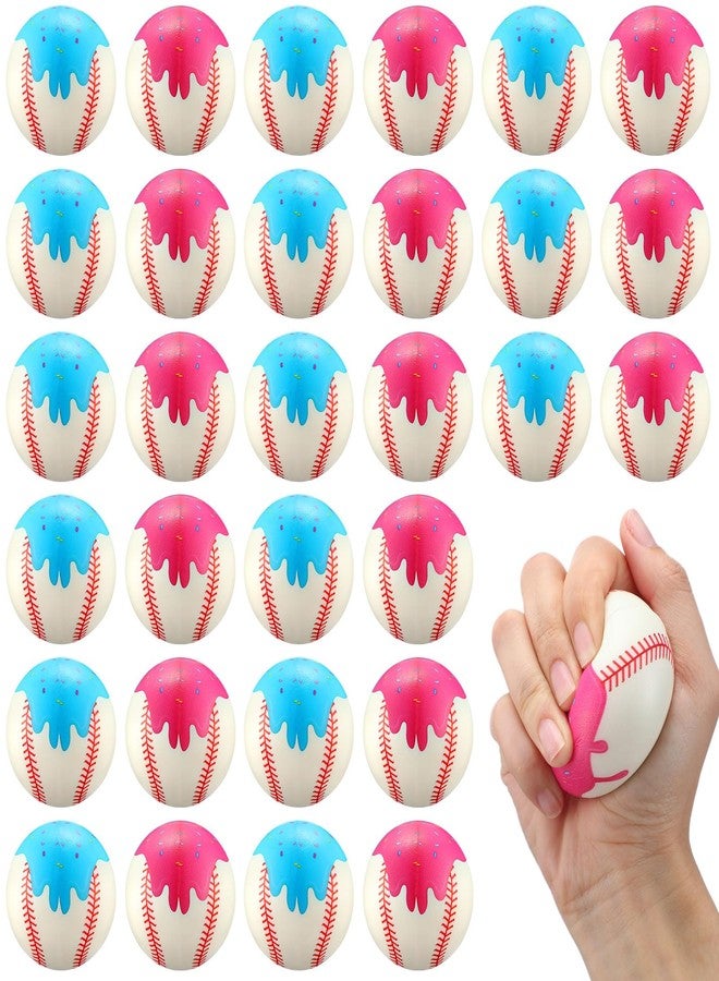 PullCrease 30 Pcs Baseball LCE Cream Drip Stress Balls 2.5 in Soft Foam Baseballs Sports Squeeze Balls for Summer Sports Birthday Party Supplies Favor Gift Goody Bag Stuffers Game Reward Prize - Image 1