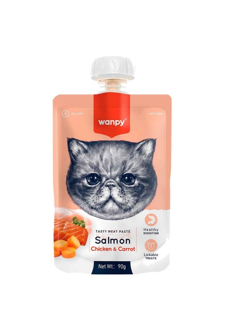 Wanpy Wanpy Tasty Meat Paste For Cat 90g - Salmon Chicken & Carrots 