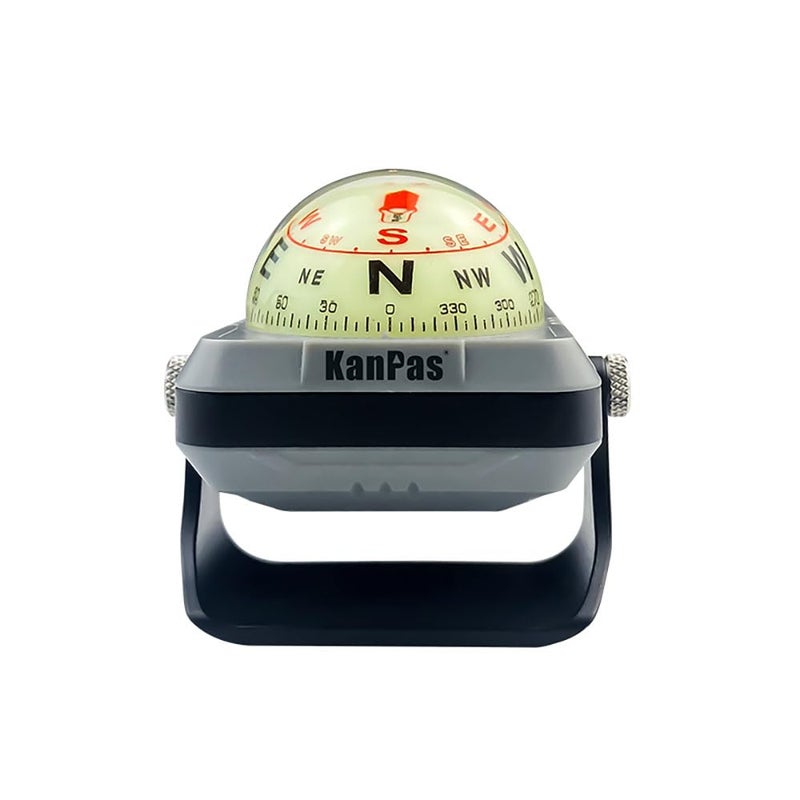 KanPas V-39-L Dashboard Ball Compass for Car with Double Dials Luminous Capsule Adjustable Holder (Grey) - Image 1