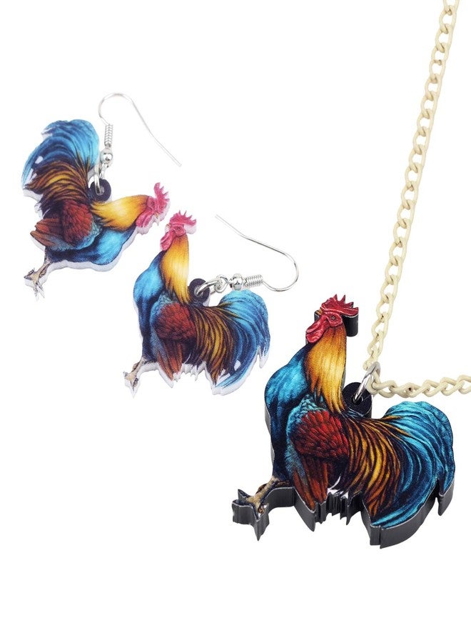 DUOWEI Acrylic Chicken Jewelry Sets Hen Jewelry for Women Charms Gifts (Multicolor) - Image 4
