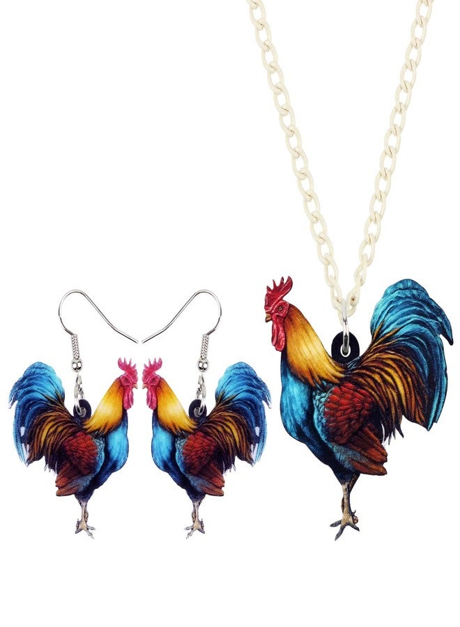 DUOWEI Acrylic Chicken Jewelry Sets Hen Jewelry for Women Charms Gifts (Multicolor) - Image 1