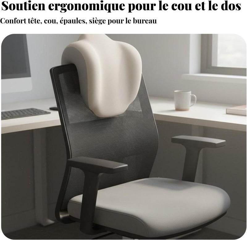 Office Chair Headrest Multi-Functional Computer Chair Neck Pillow Pressure Relief Desk Napping Pillow for Gaming Enthusiasts, Grey Green - Image 2