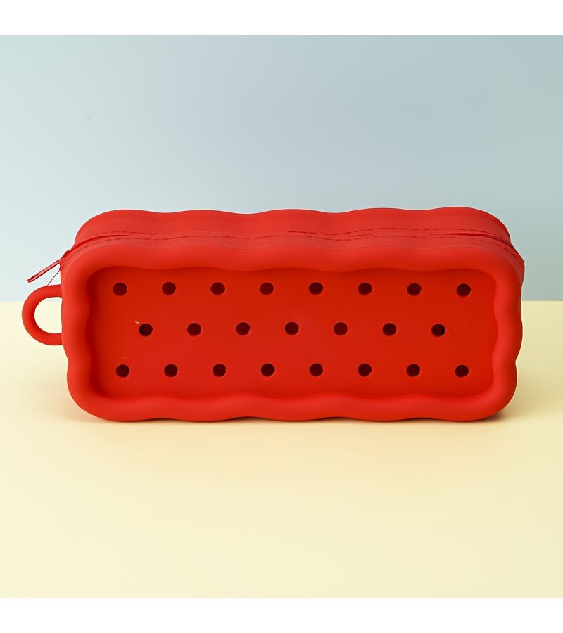 Green Solid Pouch With Holes Coin Purse Art Craft Makeup Bag Beach Pool Daily Essentials - Image 5