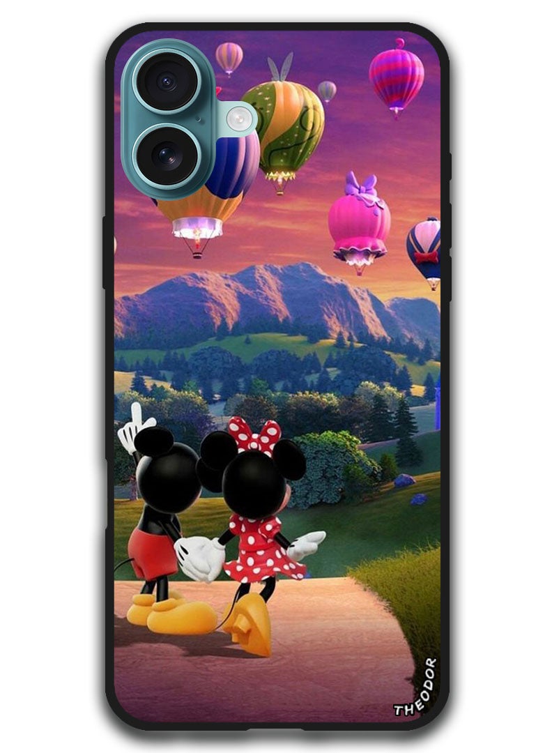 Theodor Protective Case Anti Scratch Shock Proof Bumper Cover For iPhone 16 (6.1)-inch Mickey Minnie  - Image 1