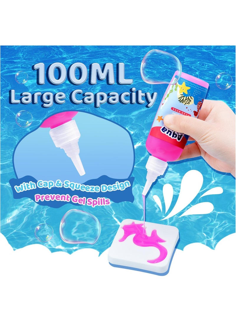 HI-FINE Magic Water Elf Kit, Aqua Fairy Water Gel, 100ml Large Capacity Set with 12 Shape Molds, Kids' Creative DIY Handmade Water Toy, 6 Colors - Image 3
