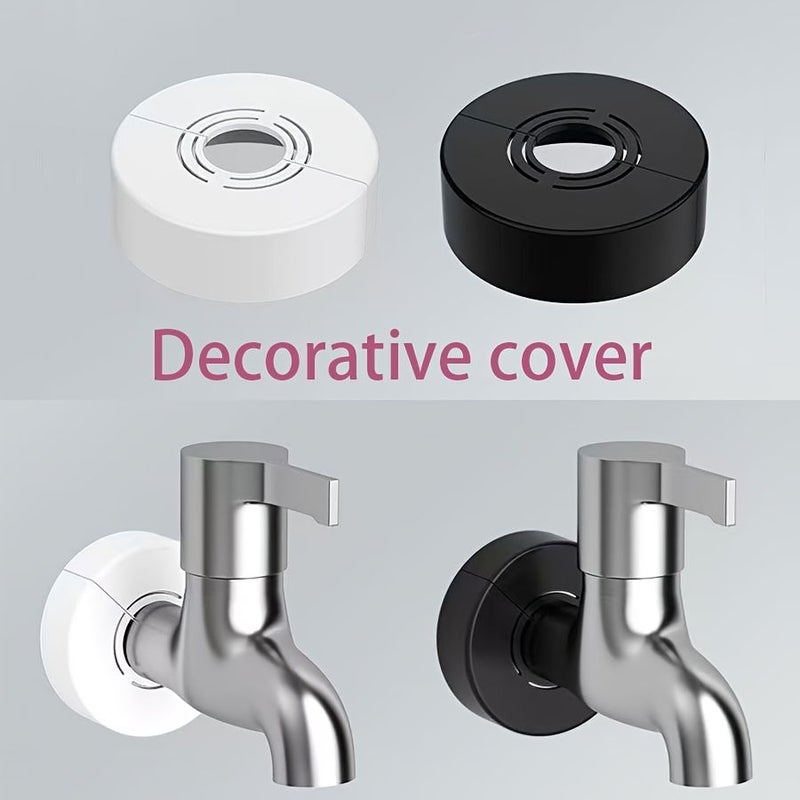 3Pcs White Round Hole Angle Valve Decorative Cover for Faucet Pipe - Image 5