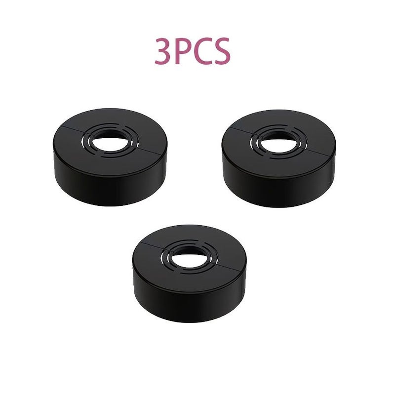 3Pcs White Round Hole Angle Valve Decorative Cover for Faucet Pipe - Image 1