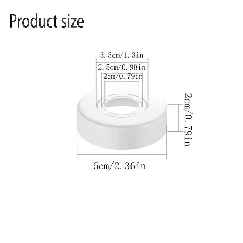 3Pcs White Round Hole Angle Valve Decorative Cover for Faucet Pipe - Image 3