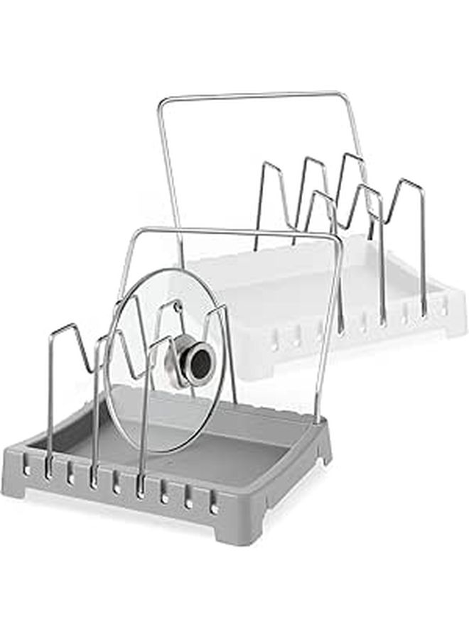 2Pcs Pan Lid Holder Spoon Stand Cutting Board Organizer Kitchen Storage Rack - Image 1