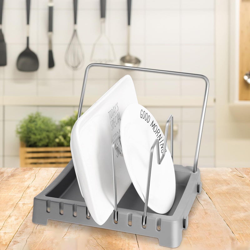 2Pcs Pan Lid Holder Spoon Stand Cutting Board Organizer Kitchen Storage Rack - Image 5