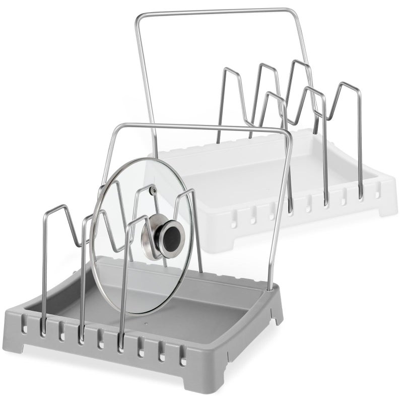 2Pcs Pan Lid Holder Spoon Stand Cutting Board Organizer Kitchen Storage Rack - Image 2