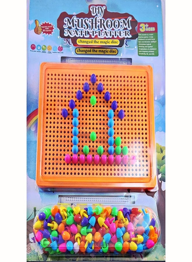 MKY® DIY Mushroom Nails Building Blocks Toy Puzzle with Board for Kids - Image 3