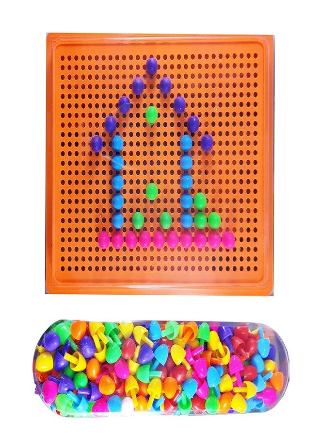 MKY® DIY Mushroom Nails Building Blocks Toy Puzzle with Board for Kids - Image 4