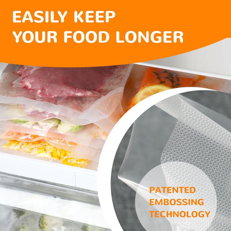 Wevac 8” x 150’ Food Vacuum Seal Roll Keeper with Cutter, Ideal Vacuum Sealer Bags for Food Saver, BPA Free, Commercial Grade, Great for Storage, Meal prep and Sous Vide (8" x 150') - Image 4